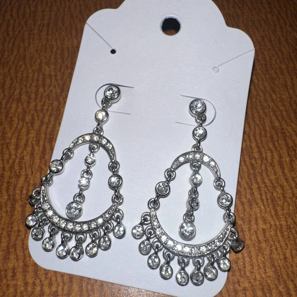 Vintage Diamond/Crystal Chandelier‎ Earrings Stunning!